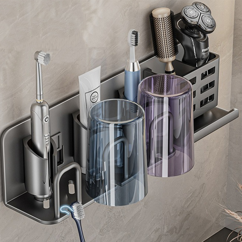 Aluminium waterproof multi-functional electric toothbrush holder #bathroom rack#Electric toothbrush rack