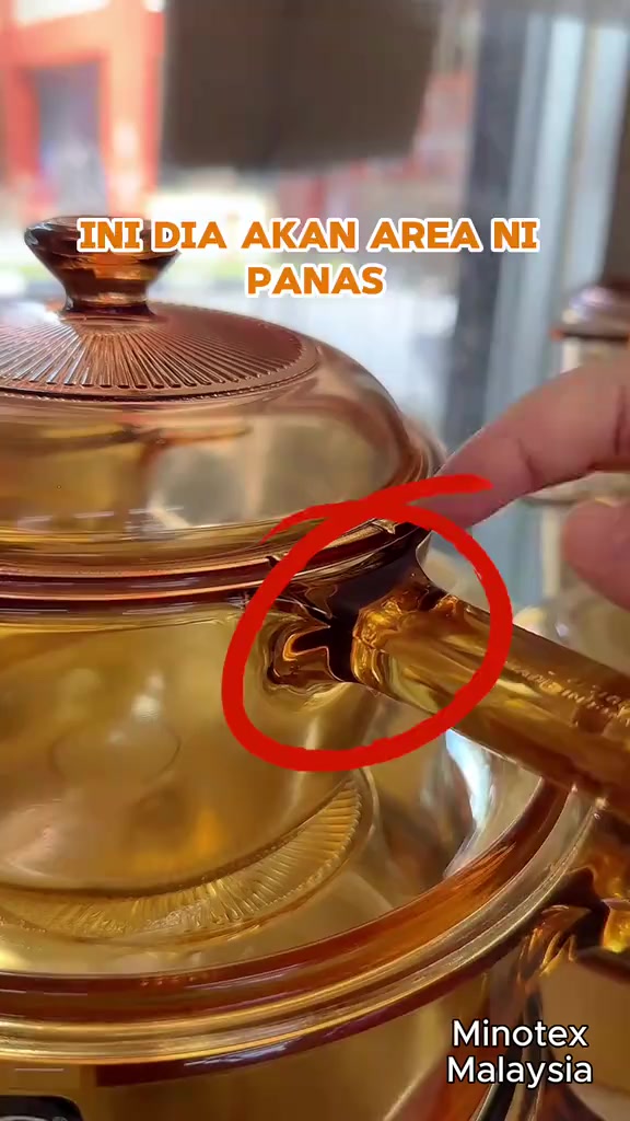 Live Replay: Pemegang  tak akan panas kalau dimasak atas api, kalau pegang area luar pemegang tak panas.   #periukvisions #visionscookware #minotex