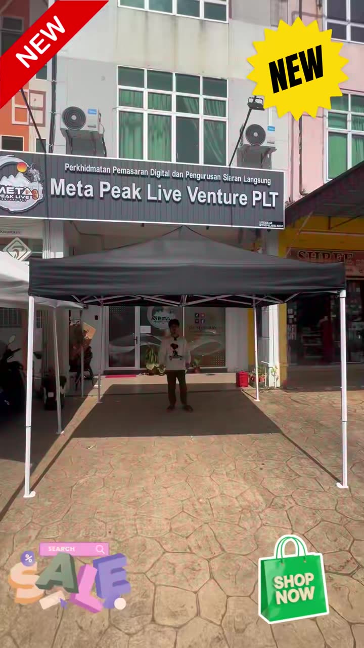Multi-size options:2*2m/ 3x3m / 3x4.5m / 3x6m for all scenarios#CanopyTentMalaysia #HeavyDutyCanopy #WaterproofGazebo #PortableTent