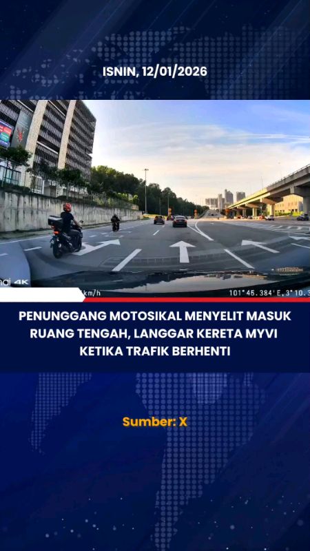 Sila berhati-hati di jalan raya. Dash cam daripada 70mai 4K. #kemalangan #dashcam #jalanraya