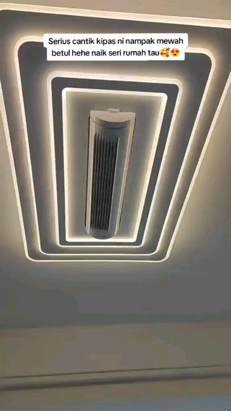 Adjustable Speed Bladeless Ceiling Fan with Light, Remote Control Dimmable Ceiling Lights Fan🥰😍#shopeehaul #shoppemy #ceilingfan #fan