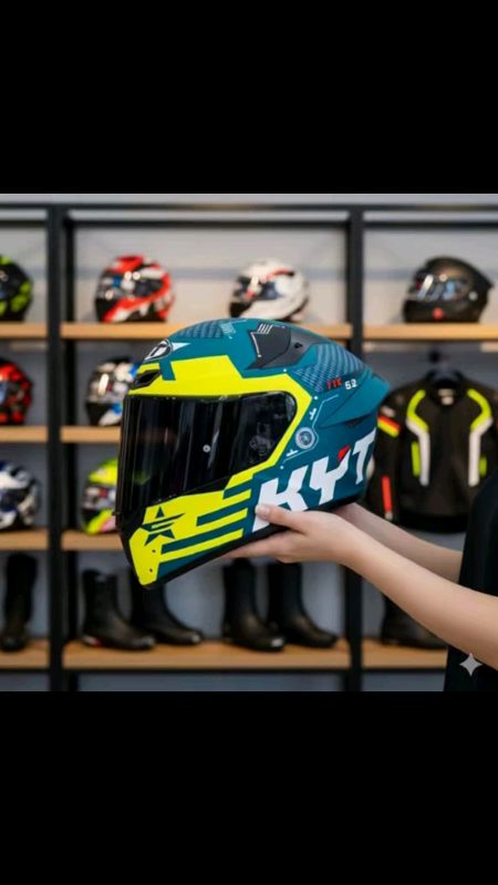 KYT TT Course Full Face Motorcycle Helmet with Clear Visor#fyp #kyt