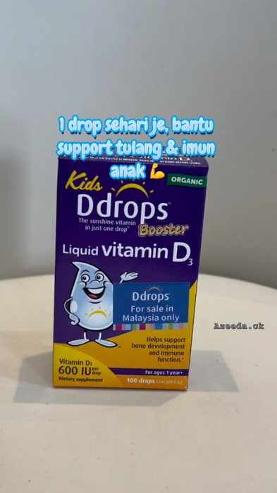 Ddrops Kids Booster 600IU Vit D Supplement