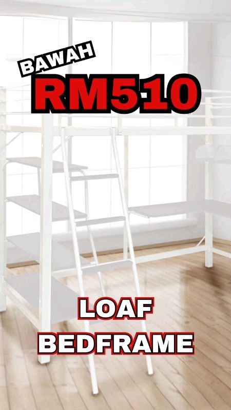 Loft bedframe murahh, jom check out beg kuning 😎 #mmall #murah #katil #besi #ikea #minimalist
