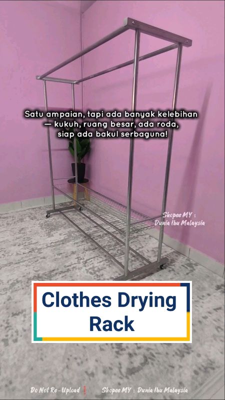 Galvanised steel untuk dalam & luar rumah . #rakbaju #ampai #ampaian #rakgantungbaju #raksidaibaju . #clothesdryingrack #clothesline .. #shopeehaul