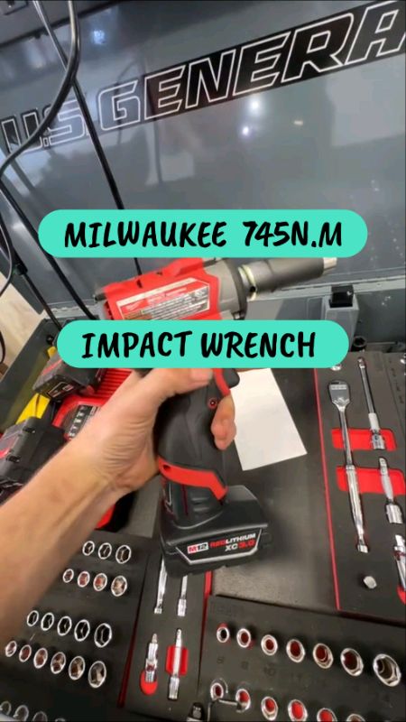 Milwaukee M12 Stubby 745NM 👆👆 #Milwaukee #impactwrench #cordless #hightorque #automotive #workshop #construction