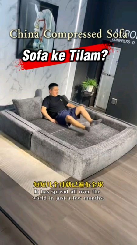 Compressed Sofa Bed. Jadi Sofa boleh, Tilam pun boleh. 2 in One. #sofapenyek #sofabaru #tilammurah #sofacantik #sofamurah