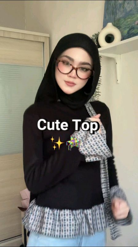 🤩  #hijabi #hijabstyle #outfitinspo #hijaboutfitideas #outfitideas #cutetop #blouseviral #blousecantik