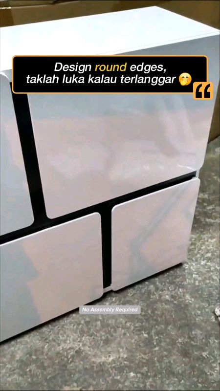 Kabinet Kasut Benefiell High Gloss L100xD35xH100cm pintu soft closing, siap pasang #shoecabinet #rakkasut