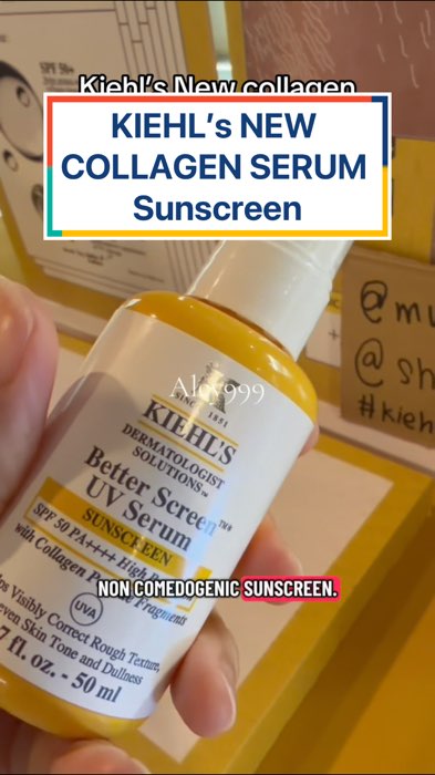 Kiehls new serum collagen sunscreen KIEHLS BETTER SCREEN UV SERUM #sunscreen #kiehls #skincare #allskintype #dryskin #oilyskin #acneskin #shopeehaul