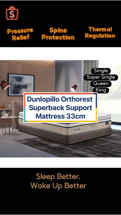 Dunlopillo Orthorest Superback Support Mattress 33cm Supercoil Spring Back Support Back Alignment Spine Support Mattress
