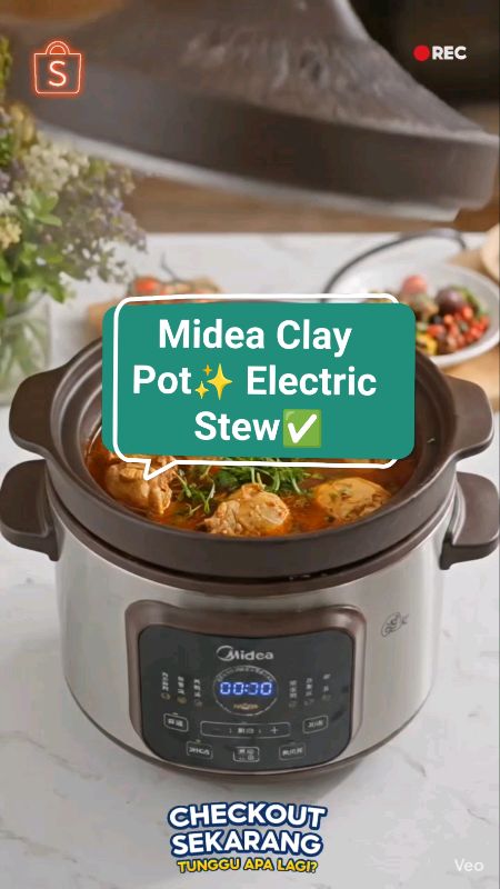 Midea Electric Stew Pot Auto Ceramic Clay Pot✅#MIDEA #electricstewpot #pot #claypot #shopeefinds #shopeelagimurah #shopeehaul  #cooking #kitchen #fyp