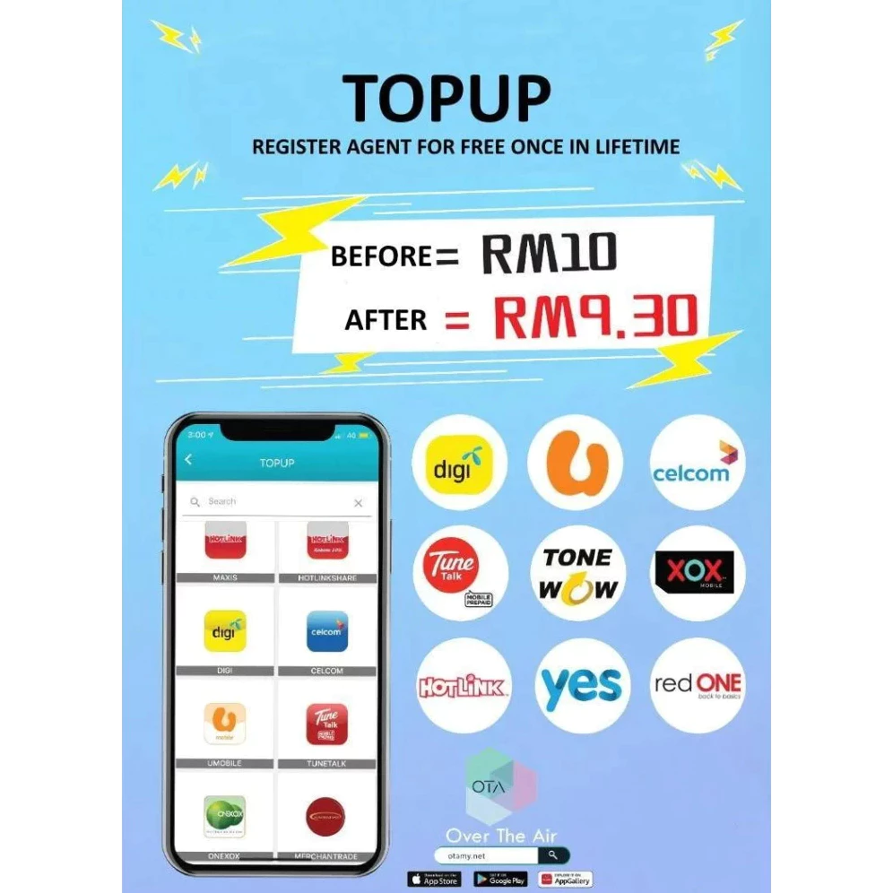Daftar Master Topup Dan Bil Promosi RM10