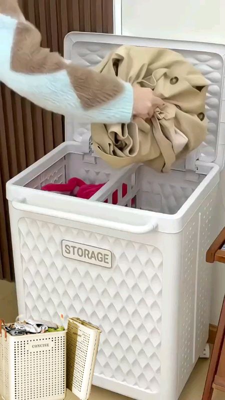 DR.STORAGE Foldable Laundry Basket Clothes Storage Basket Kotak Simpan Baju Clothes Organizers #baju#kemas #shopee #fypppp #magicccc