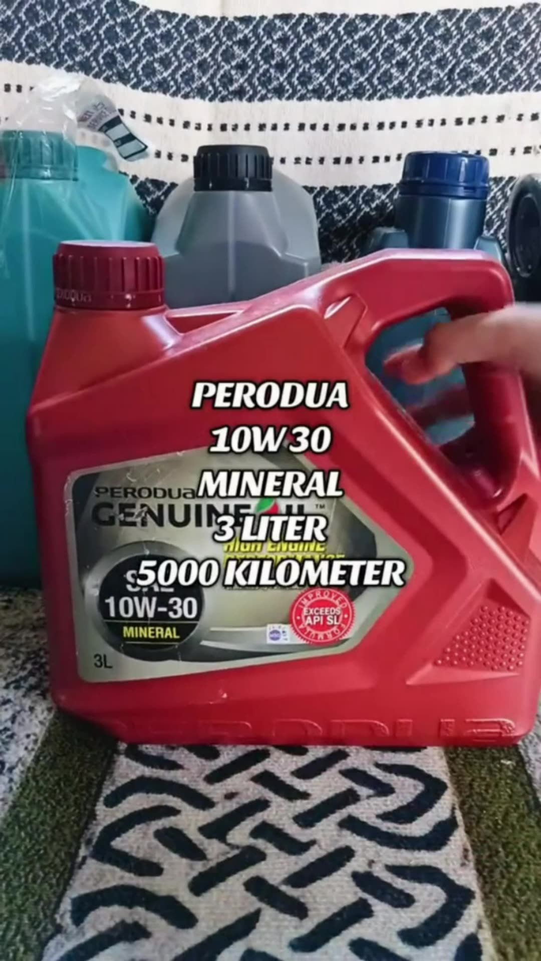 ORI PERODUA 10W30 3L VIVA KANCIL KELISA KENARI AXIA MYVI 1.0 BEZZA ATOS 10W-30 PERODUA ENGINE OIL 10W 30 RED